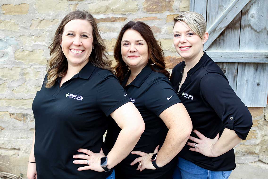 Representing Central Texas Farm Credit's San Saba branch office, from left to right are Landri Garcia, Myia Stewardson and Danna Boswell.